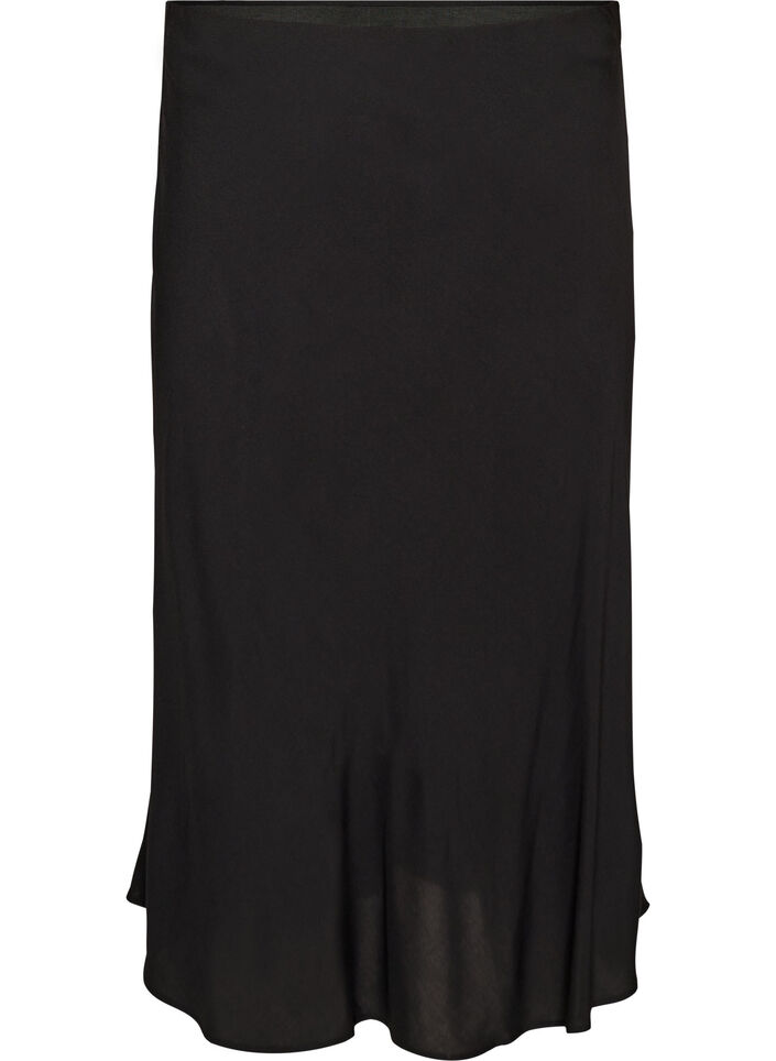 Viscose skirt with an elasticated waist, Black, Packshot image number 0