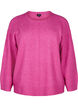 Knitted blouse with a round neck and center seam, Fuchsia Red Mel., Packshot image number 0
