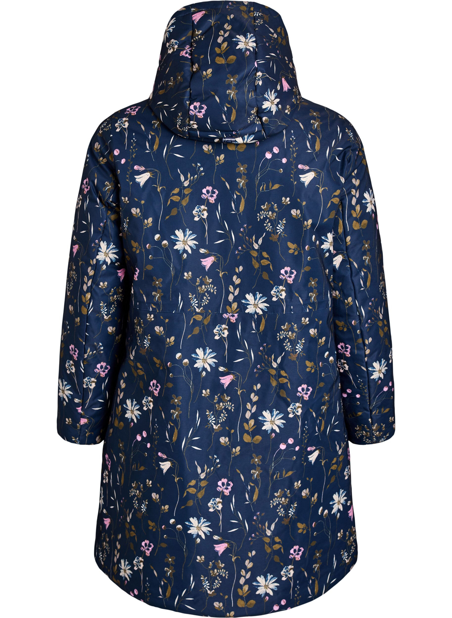 ZizzifashionPadded winter jacket with floral print, Blue, Packshot image number 1