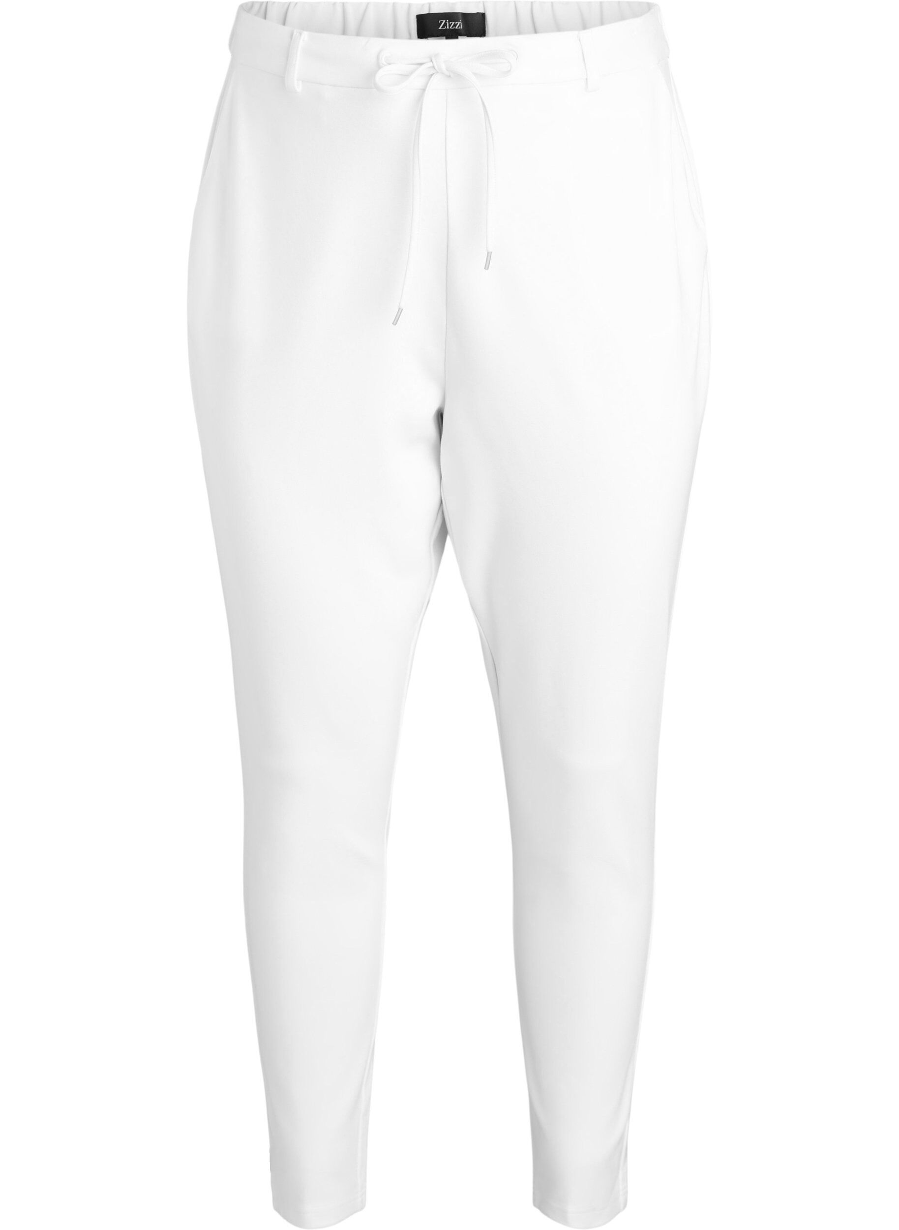 Zizzifashion Cropped Maddison trousers, White, Packshot image number 0