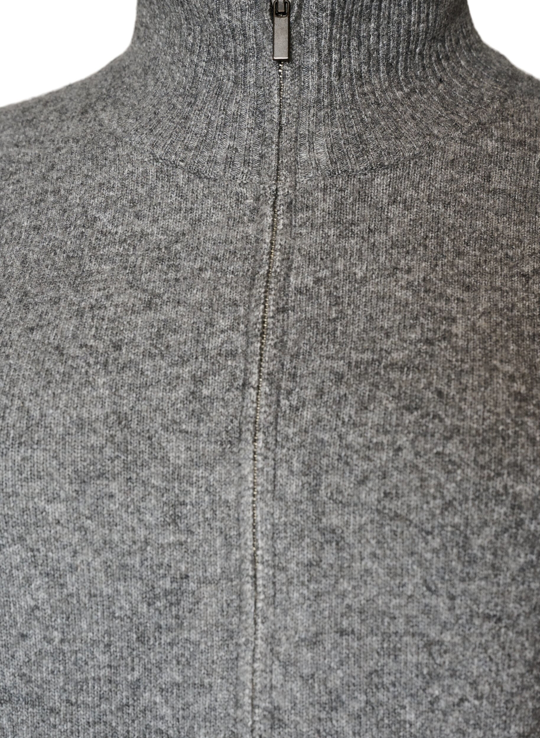 ZizzifashionKnitted vest with high collar and zip, Grey, Packshot image number 2