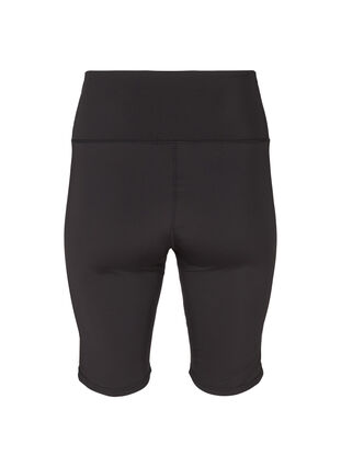 Long, close-fitting gym shorts with a high rise waist, Black, Packshot image number 1