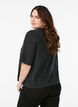 Boxy T-shirt with pearls and rhinestones, Dark Grey, Model image number 2