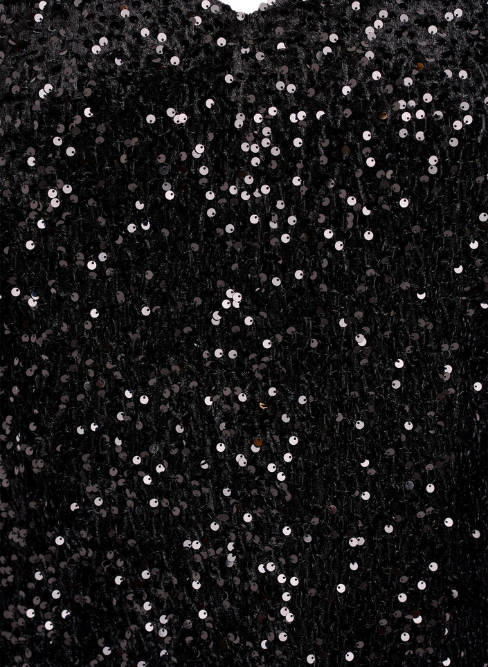 Short A-line sequin dress, Black, Packshot image number 2