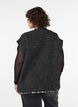 Checked waistcoat with decorative buttons, Black, Model image number 2