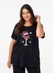 Christmas t-shirts in 100% cotton, Black w. Wine, Model image number 0