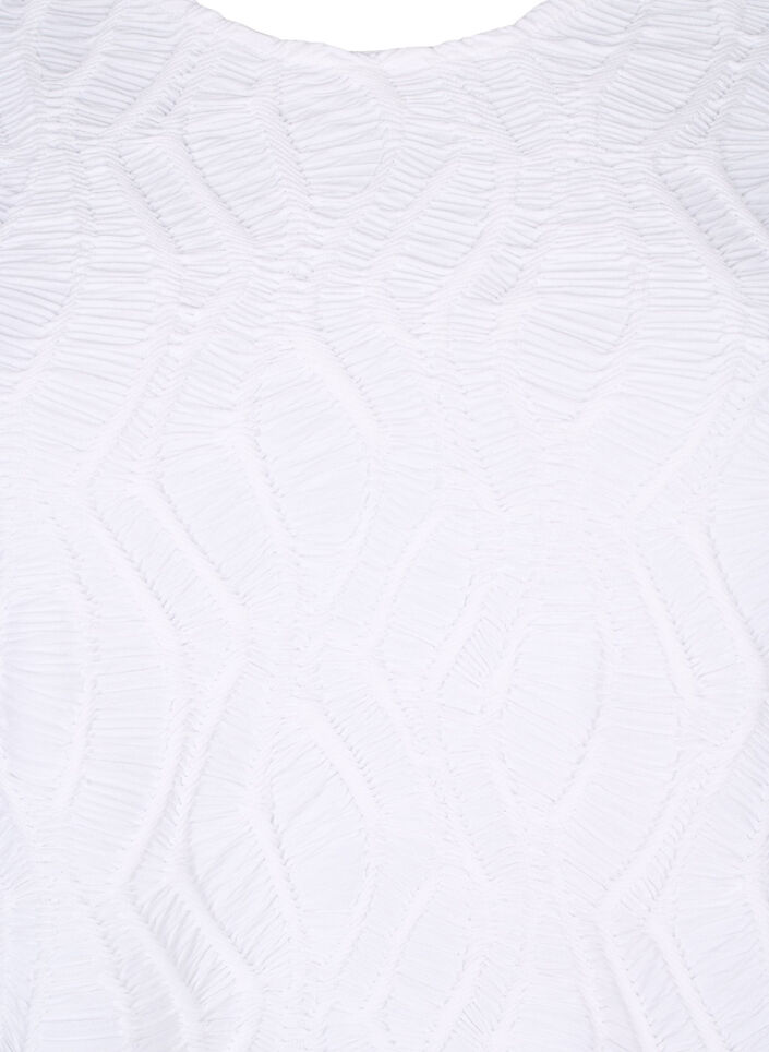 Textured blouse with short sleeves, Bright White, Packshot image number 2