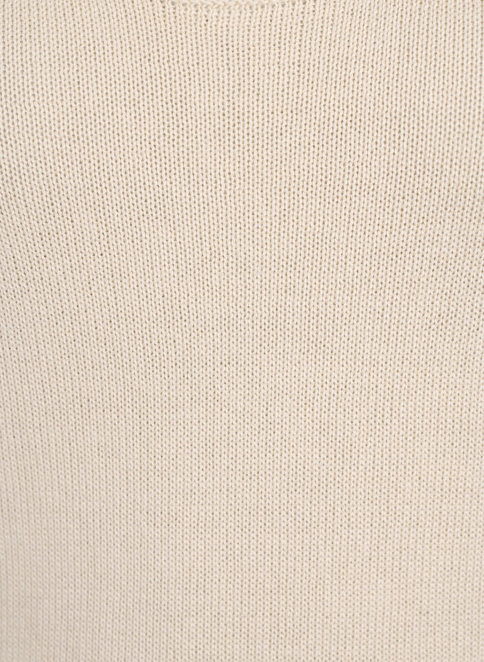Sleeveless knitted top with scallop edge, Sandshell, Packshot image number 2
