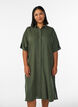 Shirt dress in linen and viscose with short sleeves, Green, Model image number 0