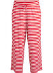 Striped pyjama trousers with a high waist and wide legs, Red, Packshot image number 0