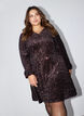 Short sequin dress with an A-line shape, Brown, Model image number 0