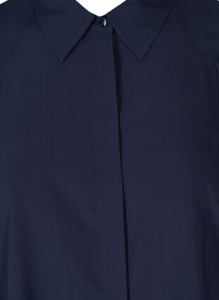 Viscose shirt with 3/4-length puff sleeves, Navy Blazer, Packshot image number 2