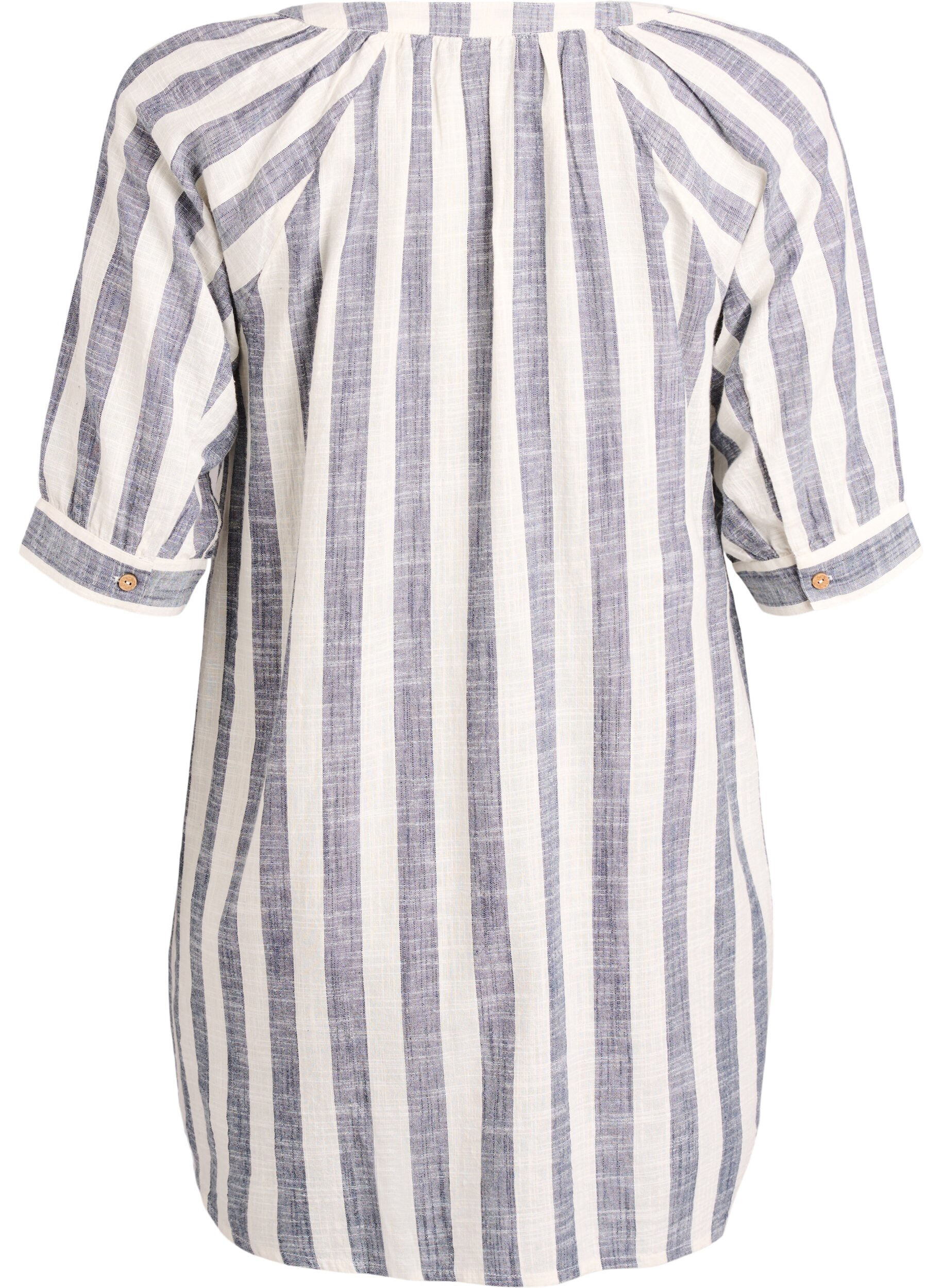 Zizzifashion Cotton tunic with a V-neck, Blue, Packshot image number 1
