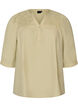 Blouse with smock and 3/4 sleeves, Green, Packshot image number 0