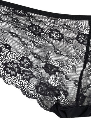 Lace g-string with regular waist, Black, Packshot image number 2
