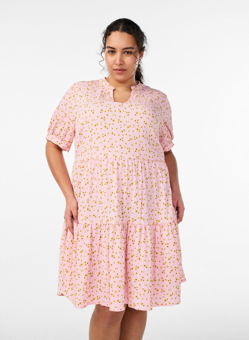 Short A-line dress, Rose, Model image number 0