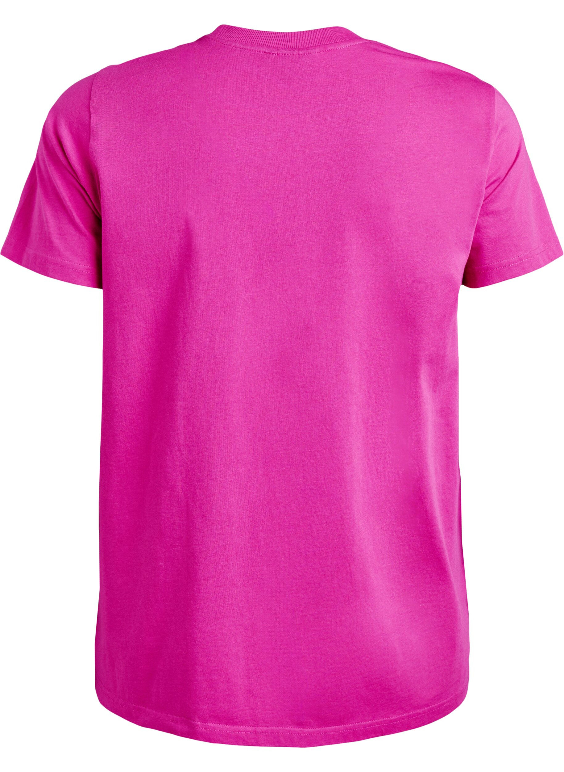 Zizzifashion Basic cotton T-shirt with round neck, Pink, Packshot image number 1