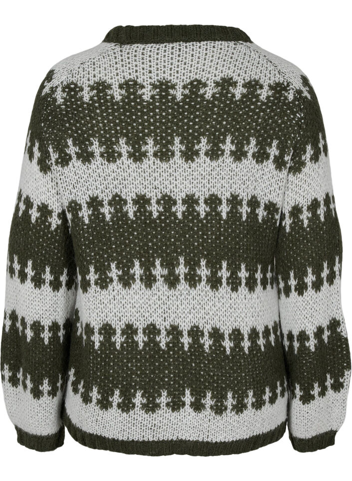 Patterned knitted jumper, Forest Night Comb, Packshot image number 1