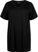Single colour oversized t-shirt with v-neck, Black, Packshot image number 0