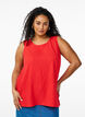 Sleeveless top with texture, Red, Model image number 0