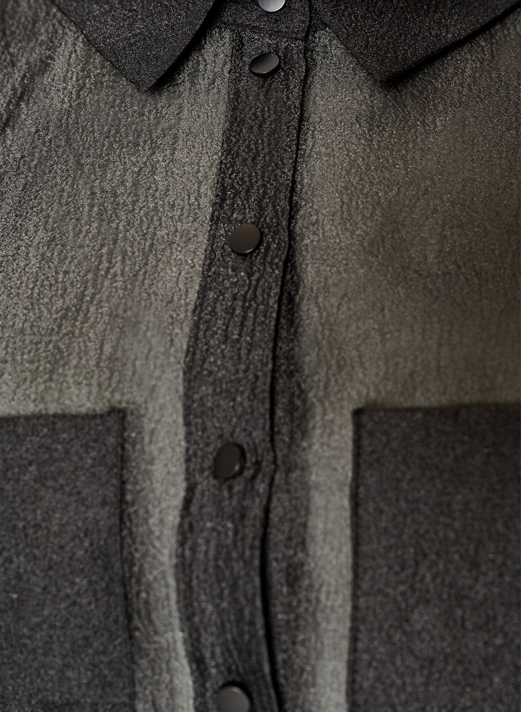 ZizzifashionSheer short-sleeved shirt with chest pockets, Black, Packshot image number 2