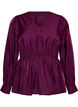 Shiny viscose blouse with peplum effect, Purple, Packshot image number 0
