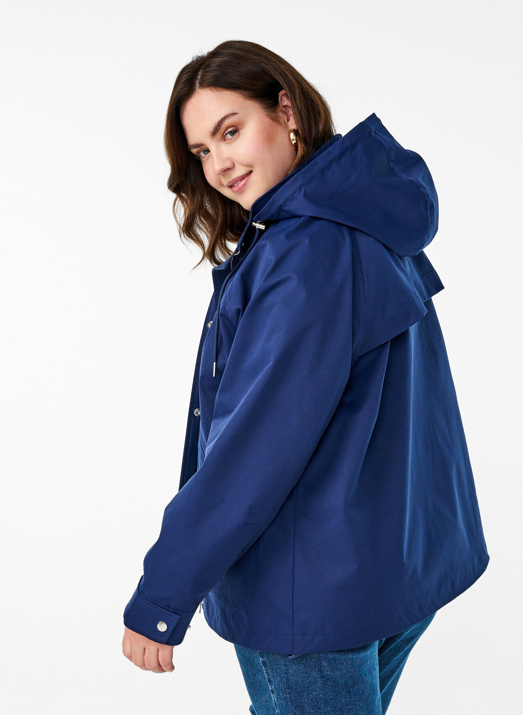 Zizzifashion Short spring jacket with a detachable hood, Blue, Model image number 2