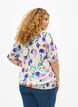 Floral blouse with smocking, Blue, Model image number 2