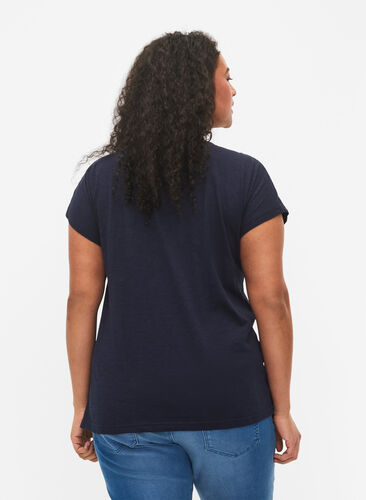 Cotton t-shirt with leaf print, Night Sky W. leaf, Model image number 1