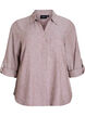 Shirt in linen and viscose with 3/4 sleeves, Brown, Packshot image number 0