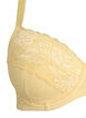 Padded bra with lace and dobby texture, Yellow, Packshot image number 2