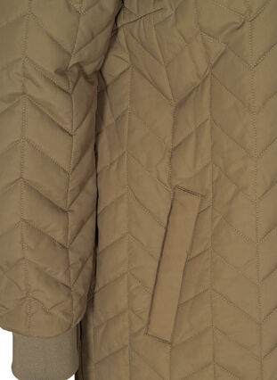 Long quilted jacket with button fastening, Bungee Cord, Packshot image number 3