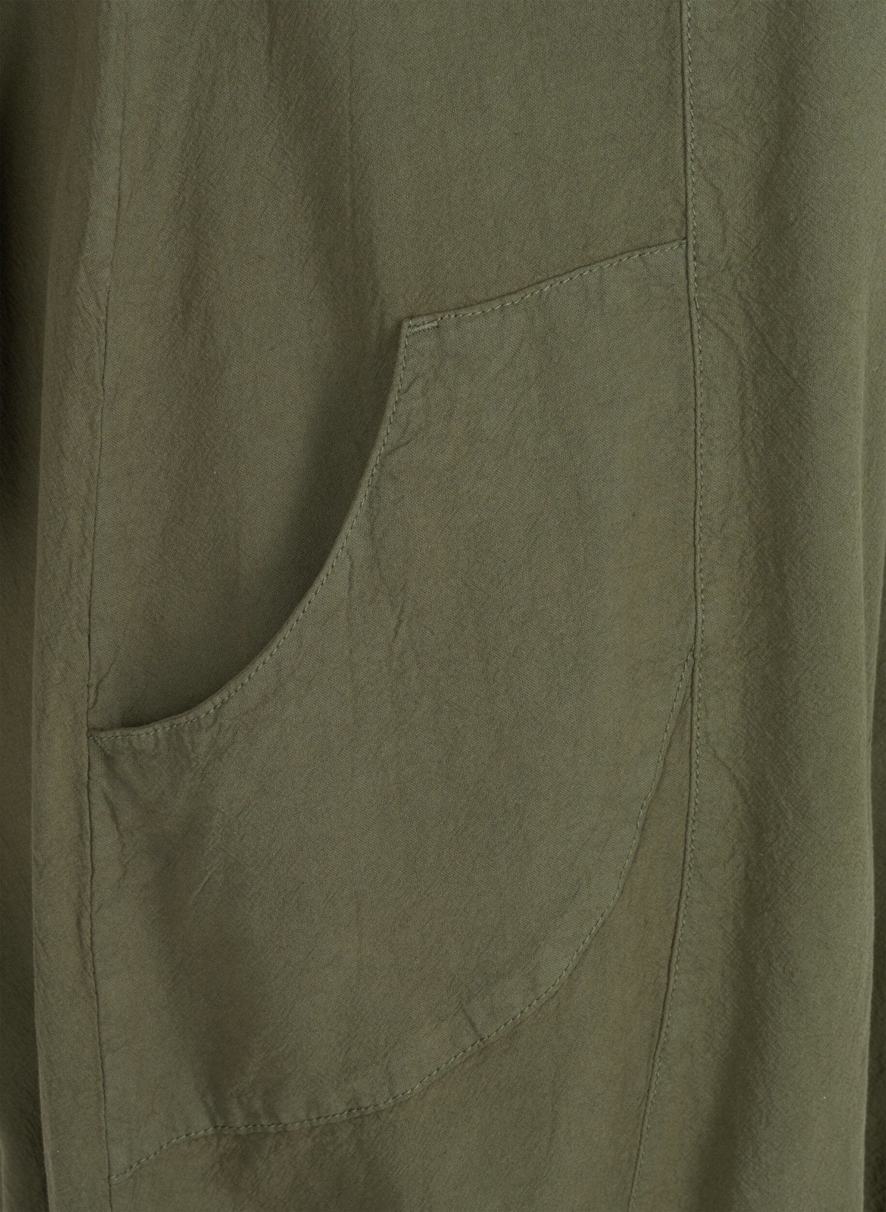 Zizzifashion Short-sleeved cotton dress, Green, Packshot image number 2