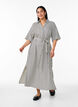Ankle-length shirt dress with tie belt and stripes, Black, Model image number 0