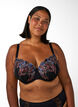 Moulded bra with floral embroidery, Black, Model image number 0