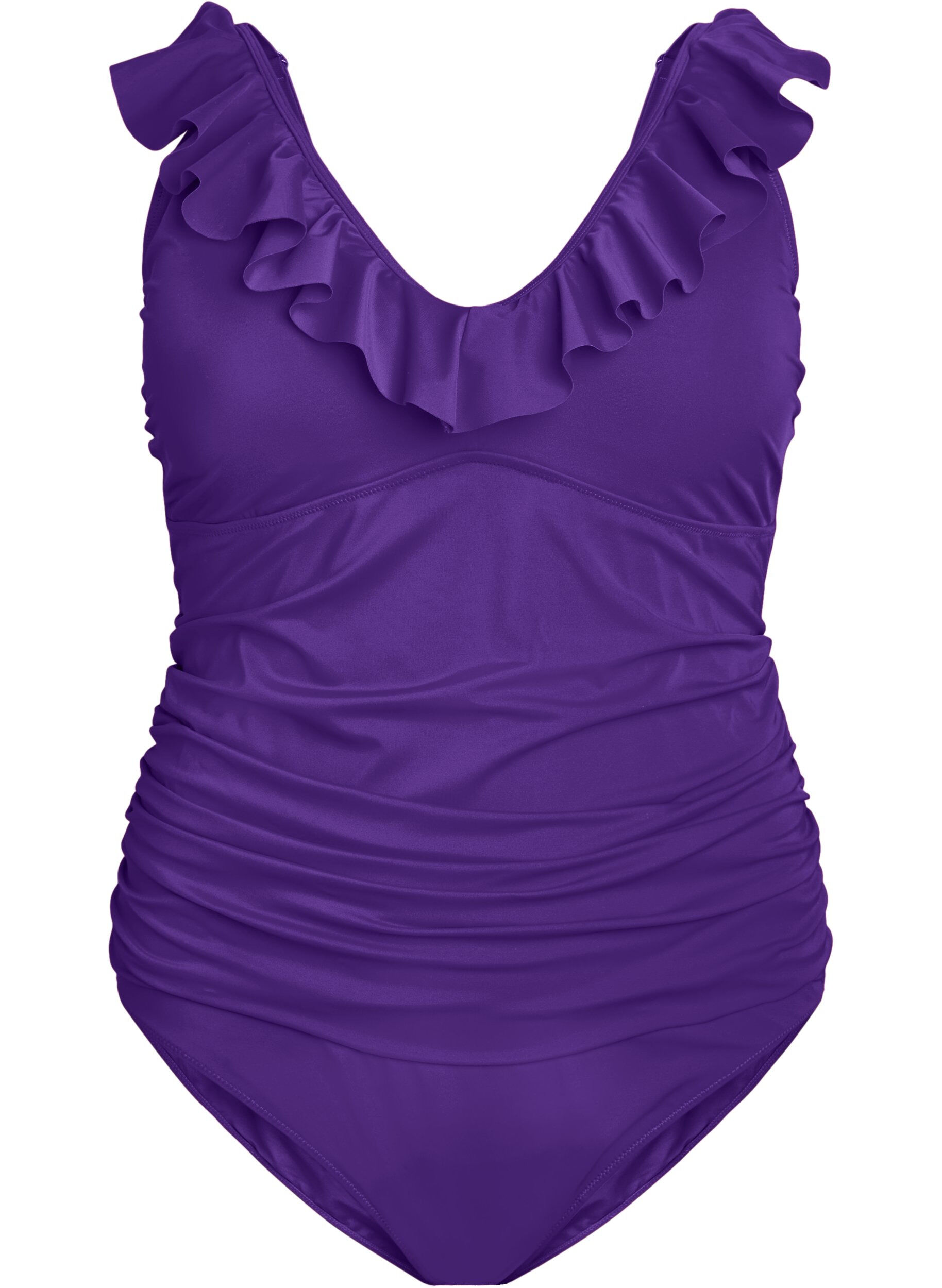 Swimsuit with ruffles and removable inserts
