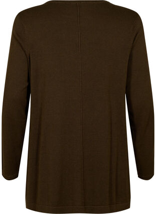 Knitted blouse in cotton-viscose blend, Demitasse, Packshot image number 1