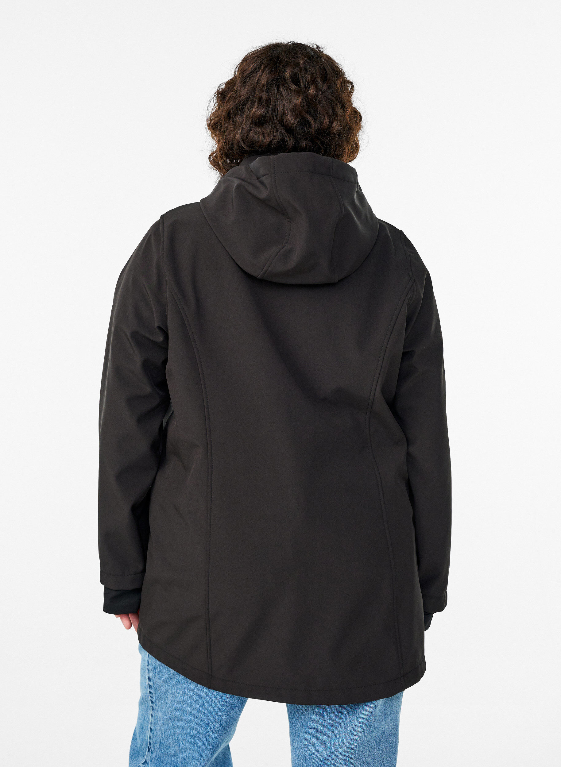 Zizzifashion Short softshell jacket with detachable hood, Black, Model image number 2