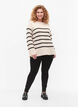Striped Viscose Sweater, Sandshell/Black S., Model image number 2