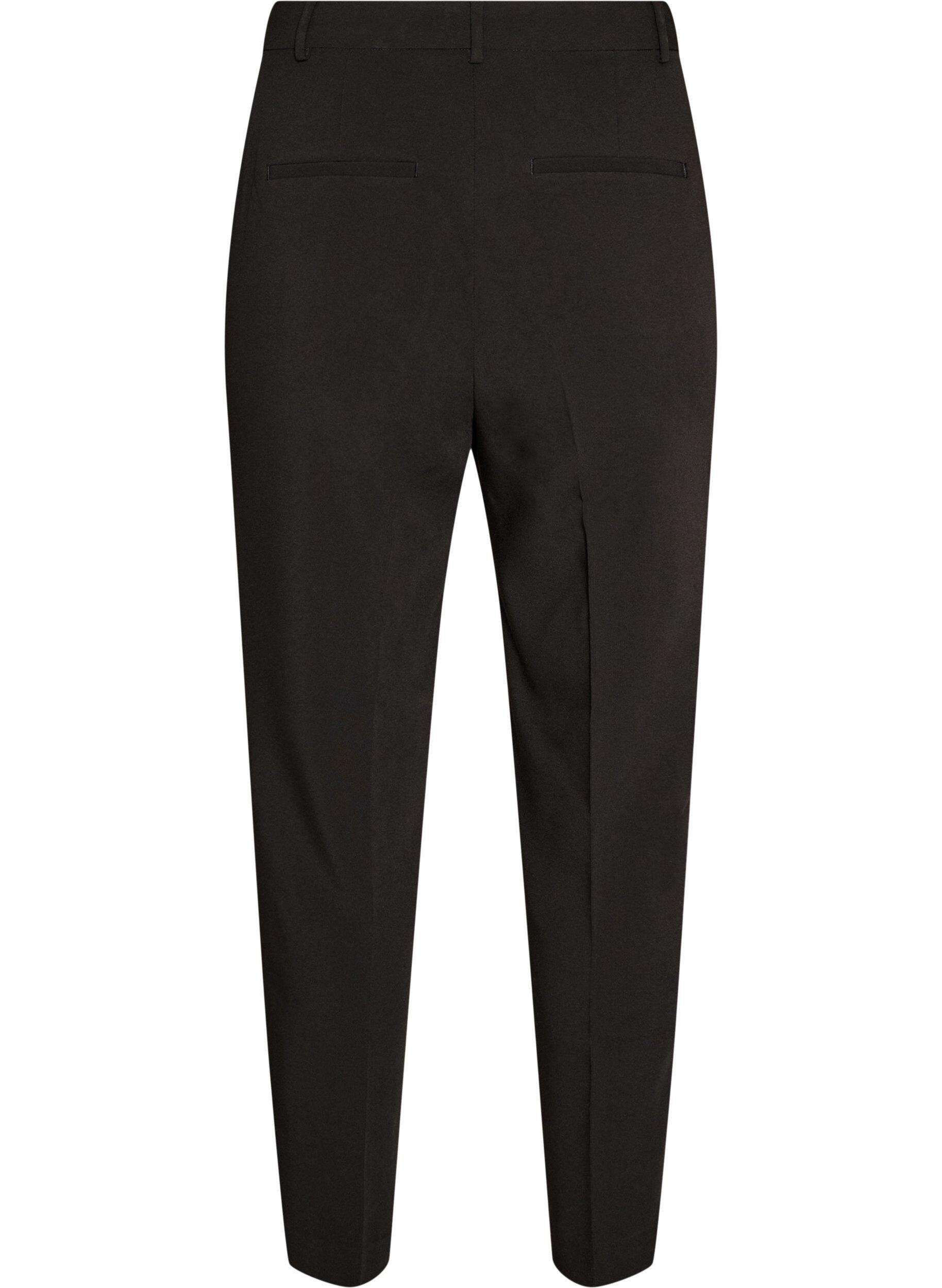 ZizzifashionTailored trousers with a high waist and pressed creases, Black, Packshot image number 1