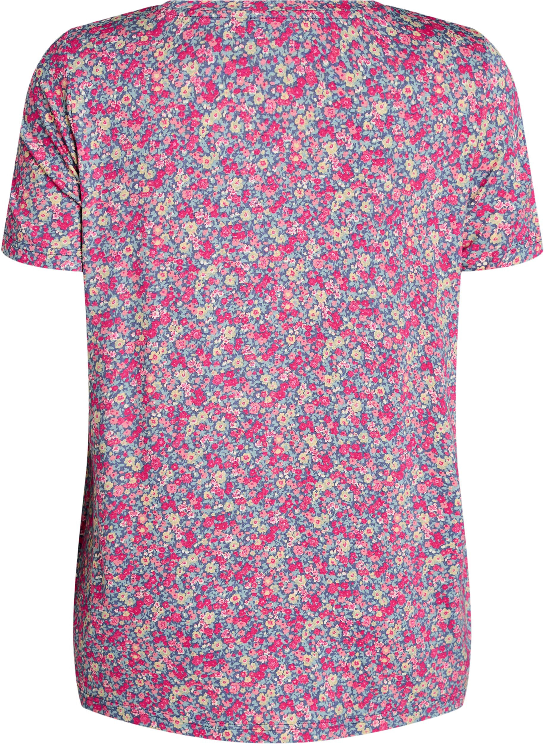 Zizzifashion T-shirt with floral print, Pink, Packshot image number 1