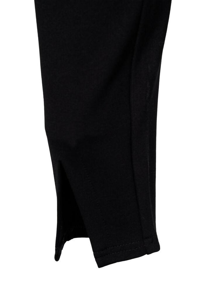 Viscose leggings with front slits, Black, Packshot image number 3