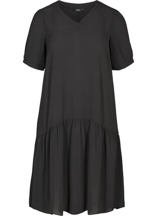 Dress with 2/4 sleeves and an A-line cut, Black, Packshot image number 0