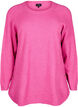 Long knitted blouse with button detail at the side, Raspberry Rose Mel., Packshot image number 0
