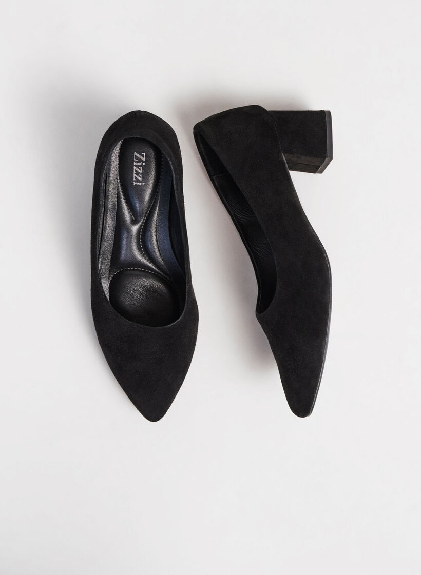 Wide fit - Pumps in suede, Black, Image image number 0