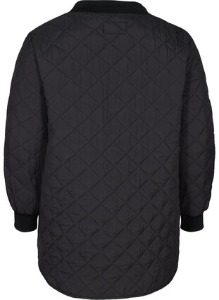 Short quilted jacket with pockets, Black, Packshot image number 1