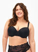 Moulded bra with mesh, Black, Model image number 0