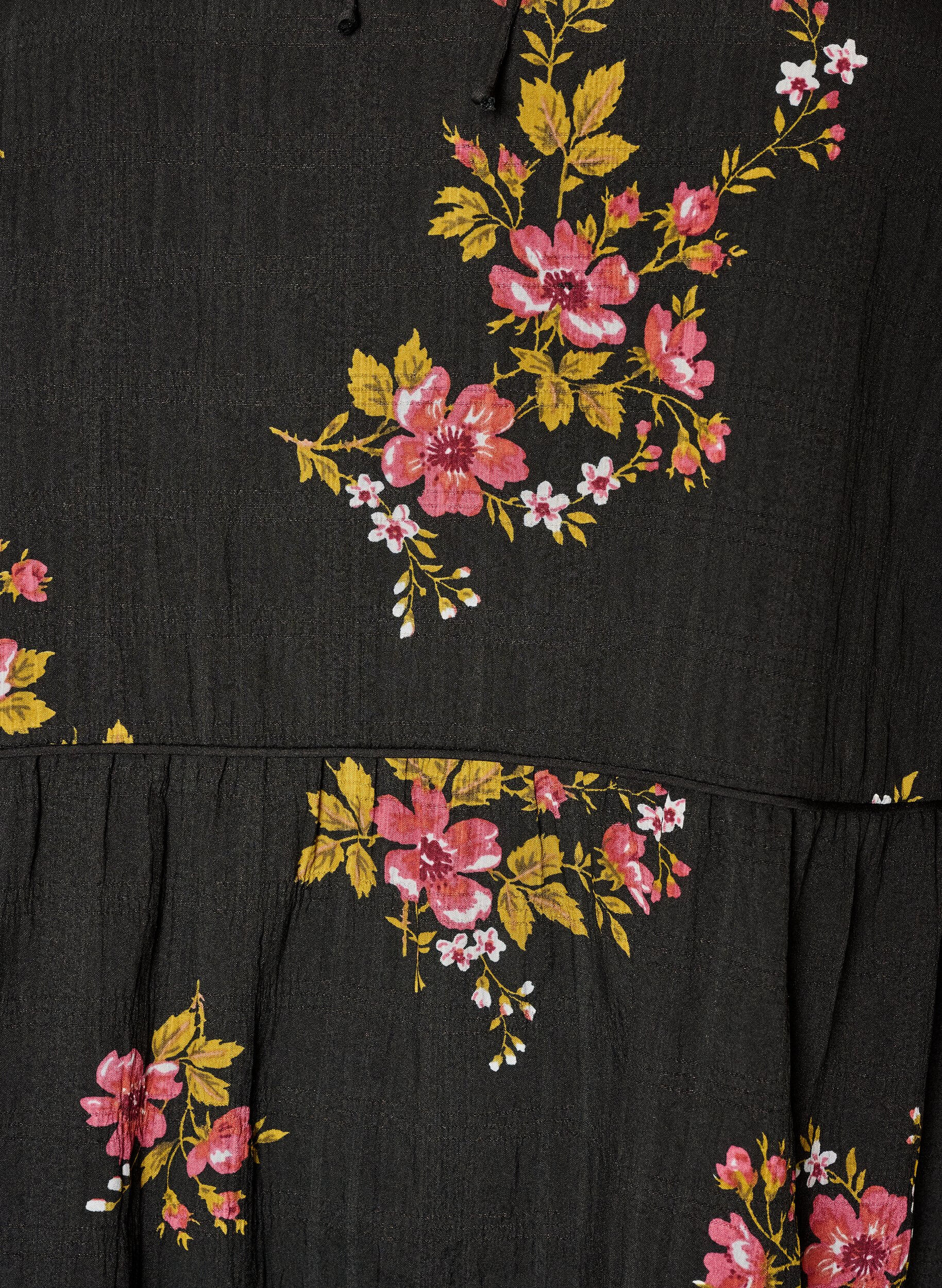 ZizzifashionFloral print dress with tie fastening, Black, Packshot image number 2