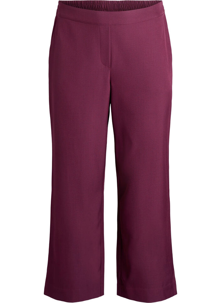 FLASH - Loose trousers with pockets, Dark Bordeaux, Packshot image number 0