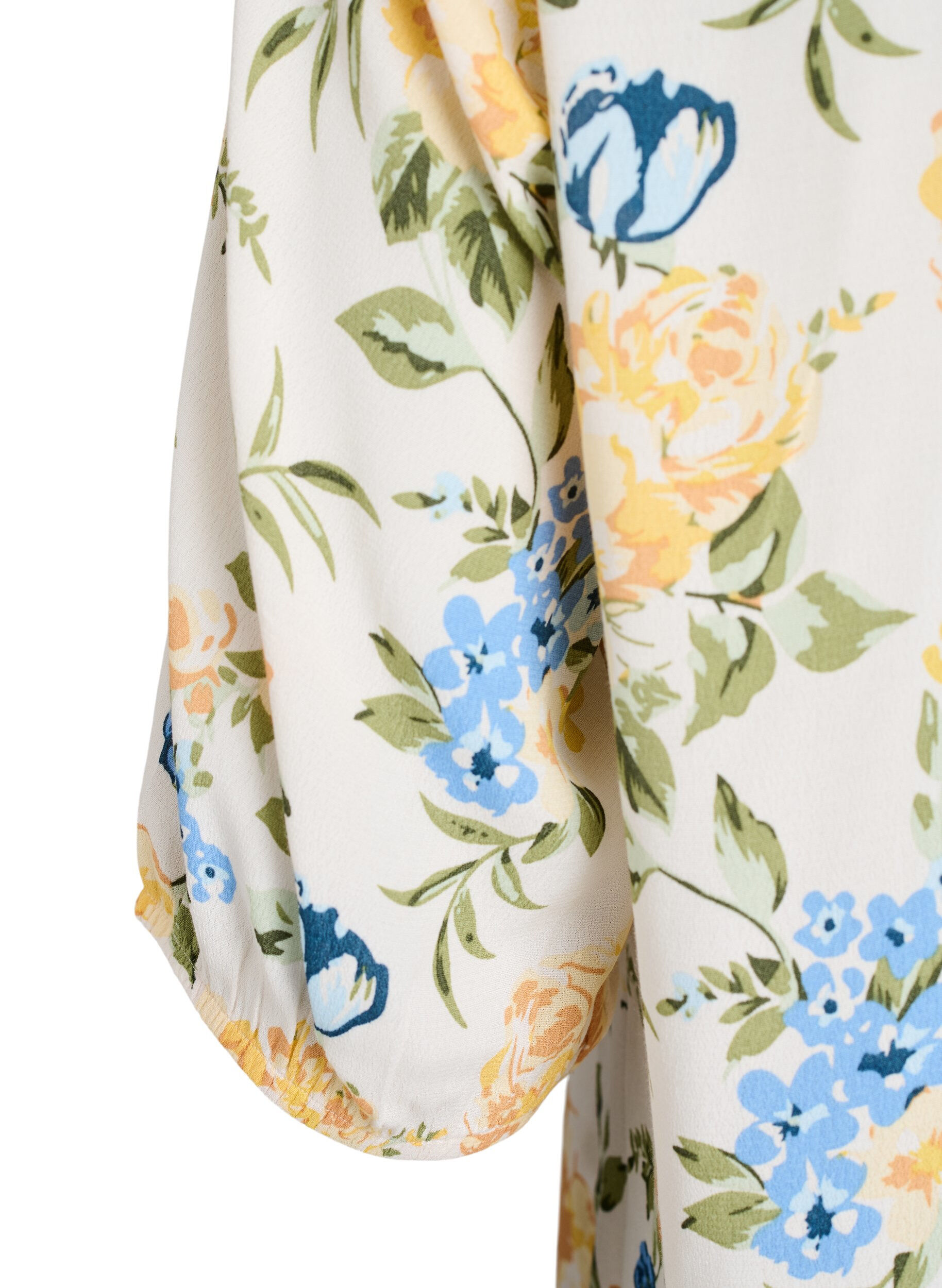 Zizzifashion Viscose blouse with print and button fastening, Vanilla, Packshot image number 3